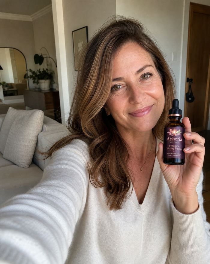 Aphoria Essence customer using the drops