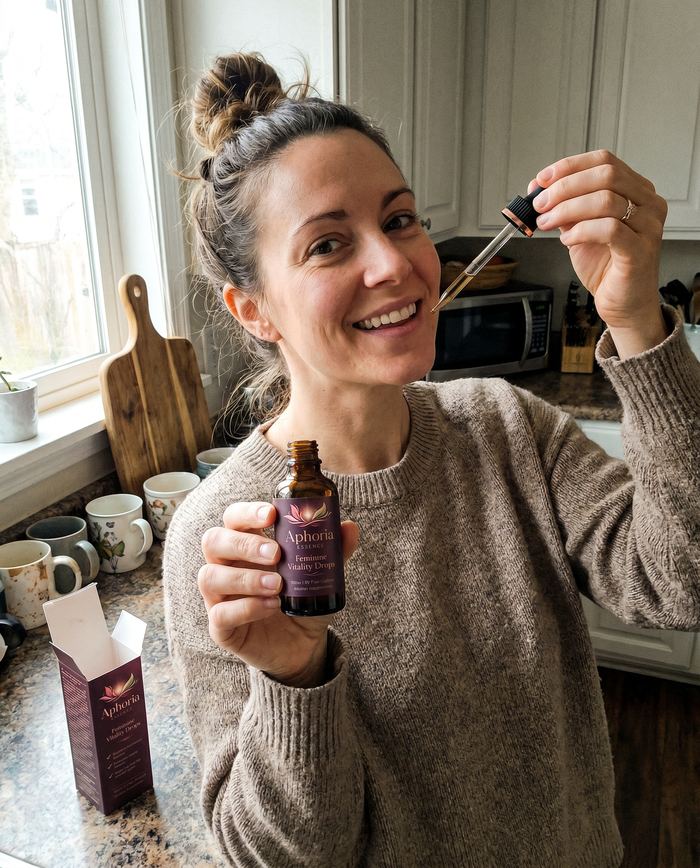 Aphoria Essence customer using the drops